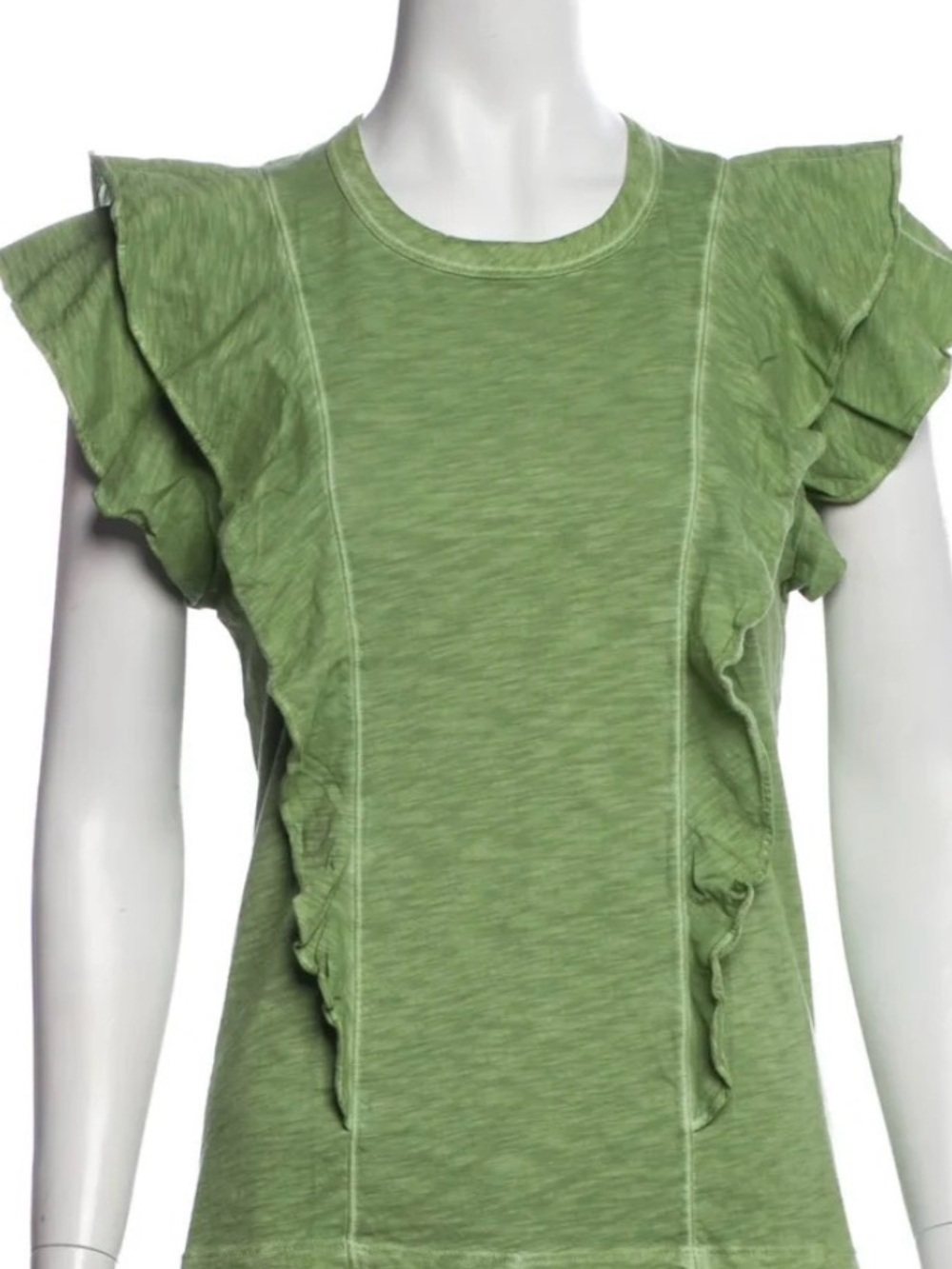 Veronica Beard Ruffled Pima Cotton Tee.